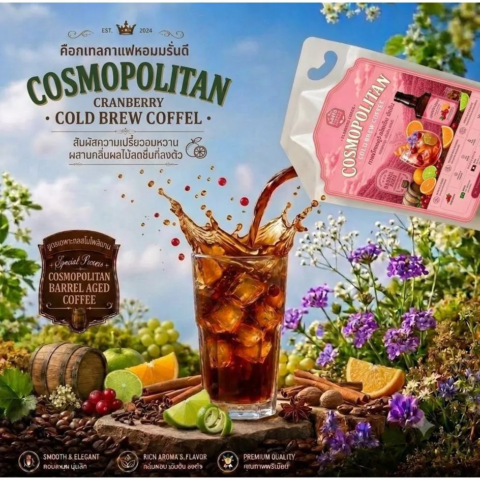 กาแฟโคลบรูว์สกัดเย็นกลิ่นคอกเทล Cosmo Politan 1,000 มล.