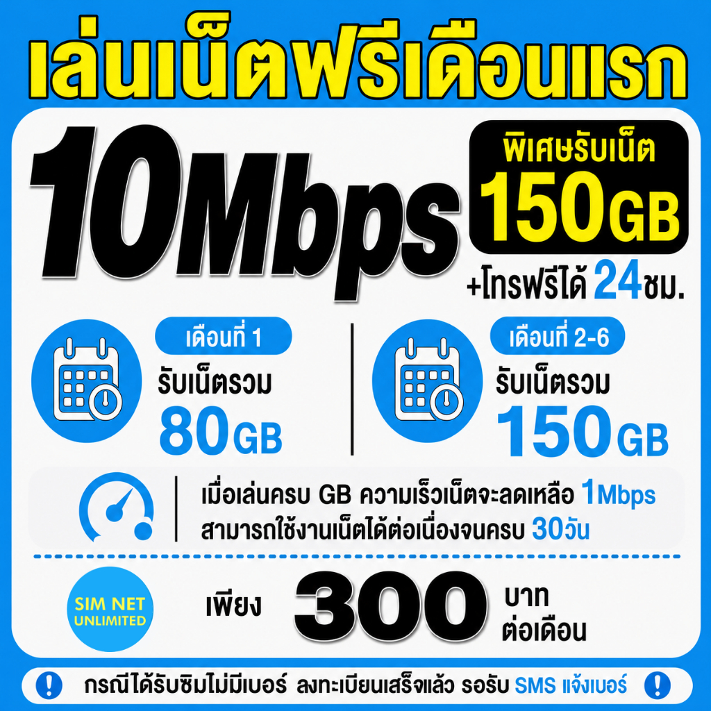 (เล่นฟรีเดือนแรก) ซิมเทพ Dtac เล่นเน็ตไม่ลดสปีด ความเร็ว 15Mbps (พร้อมใช้ฟรี  dtac wifi ทุกแพ็กเกจ)