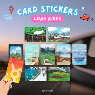 ccraftster - card sticker Long Rides สติกเกอร์ติดบัตรบีทีเอส สติ๊กเกอร์ติดบัตร (ไม่มีช่องชิป) รถไฟ