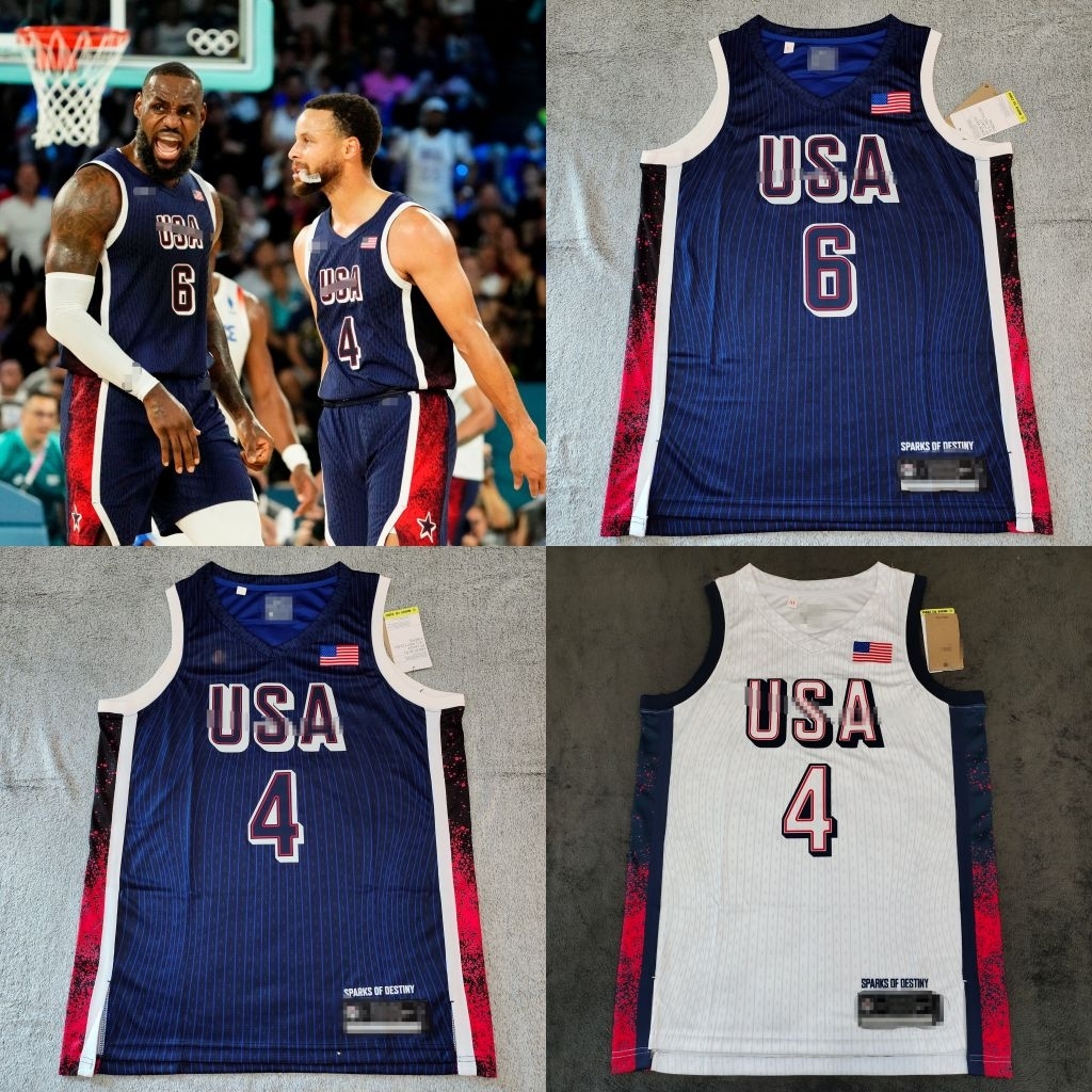 เสื้อบาส USA Olympic งานอัดร้อน LeBron James Curry