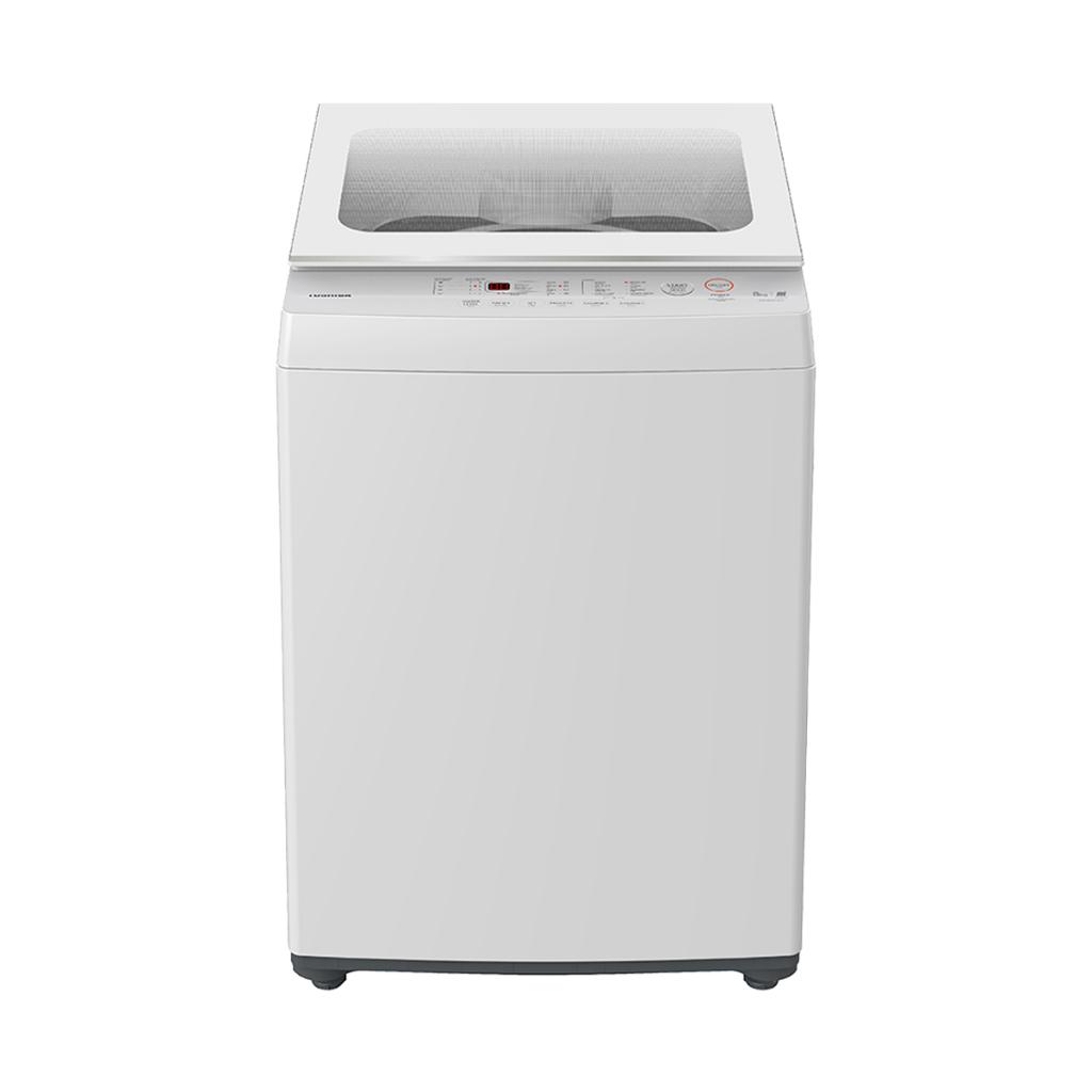 TOSHIBA เครื่องซักผ้าฝาบน 8 กก. รุ่น AW-M901BT(WW) ฝา Soft Close โปรแกรมซักด่วน ทำความสะอาดถัง ประกันมอเตอร์ 10 ปี