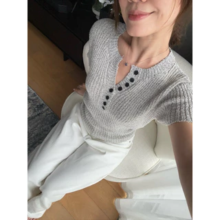 Dorothy knit top Basicselected เสื้อไหมพรม ดีเทลโบผูกหลัง ใส่สบายไม่ต้องรีด