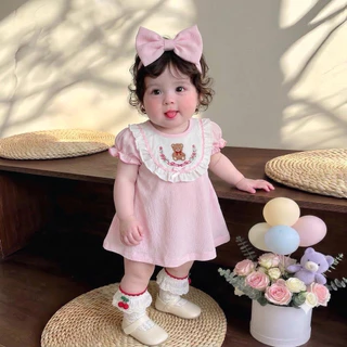 ชุดเดรส ชุดกระโปรงลูกสาว เด็กแรกเกิด เด็กอ่อน ไซส์ แรกเกิด-12 เดือน