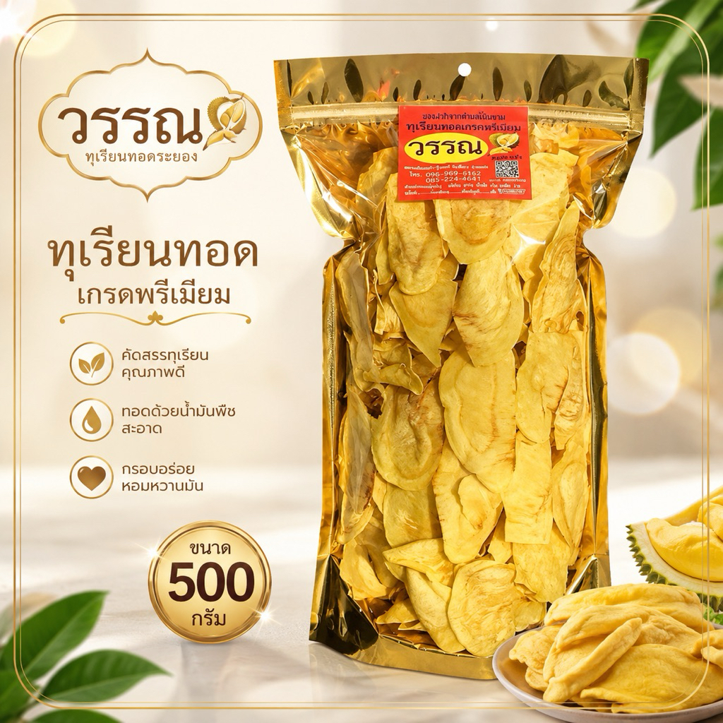 ทุเรียนทอดขนาดA500กรัม(ครึ่งกิโล)🌤