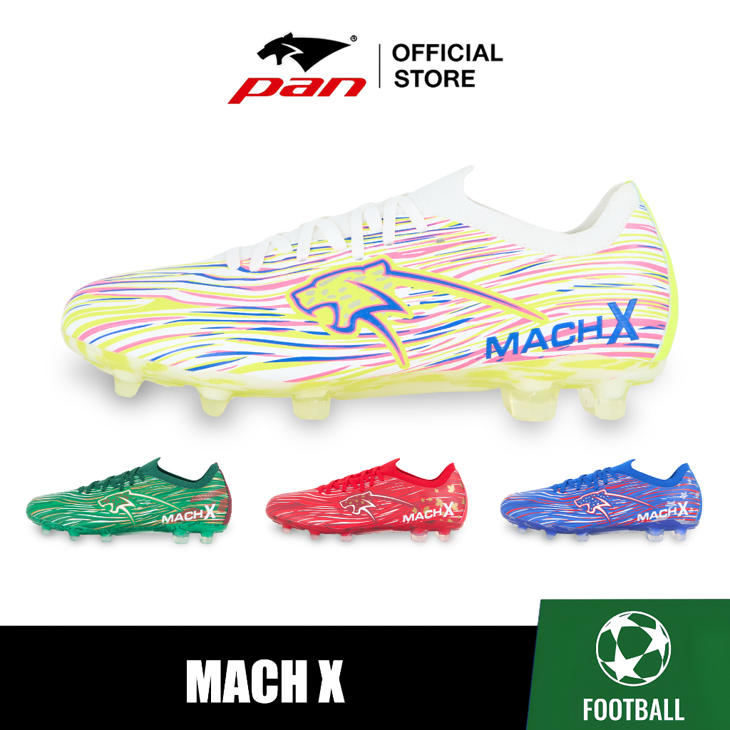 PAN MACH X | รองเท้าฟุตบอล รุ่นท็อป สตั๊ดสายสปีด น้ำหนักเบา กระชับ คล่องตัว ไม่บีบเท้า | APFS5AD