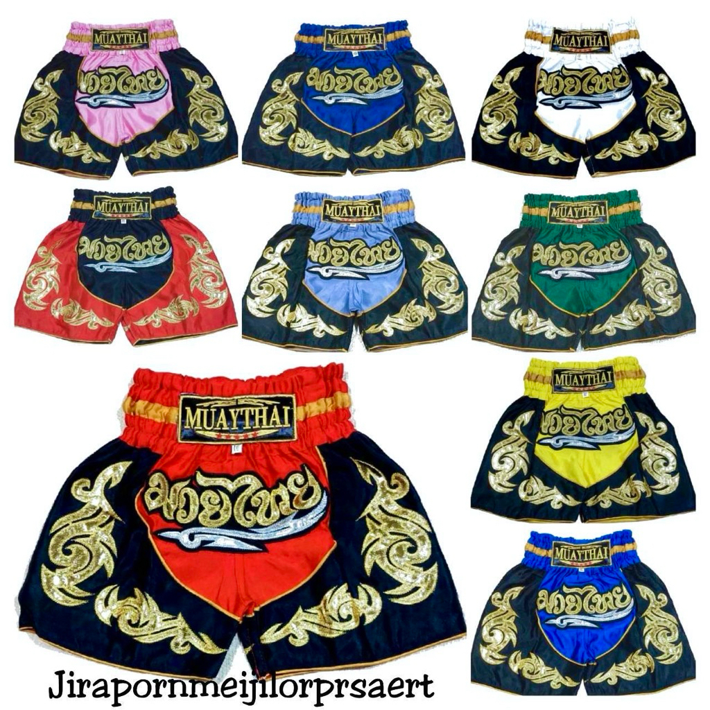 กางเกงมวยเด็ก For kids ส่งไวส่งทุกวัน ป้าย MUAYTHAI มี9สี พร้อมส่ง Muay Thai Shorts 泰拳裤