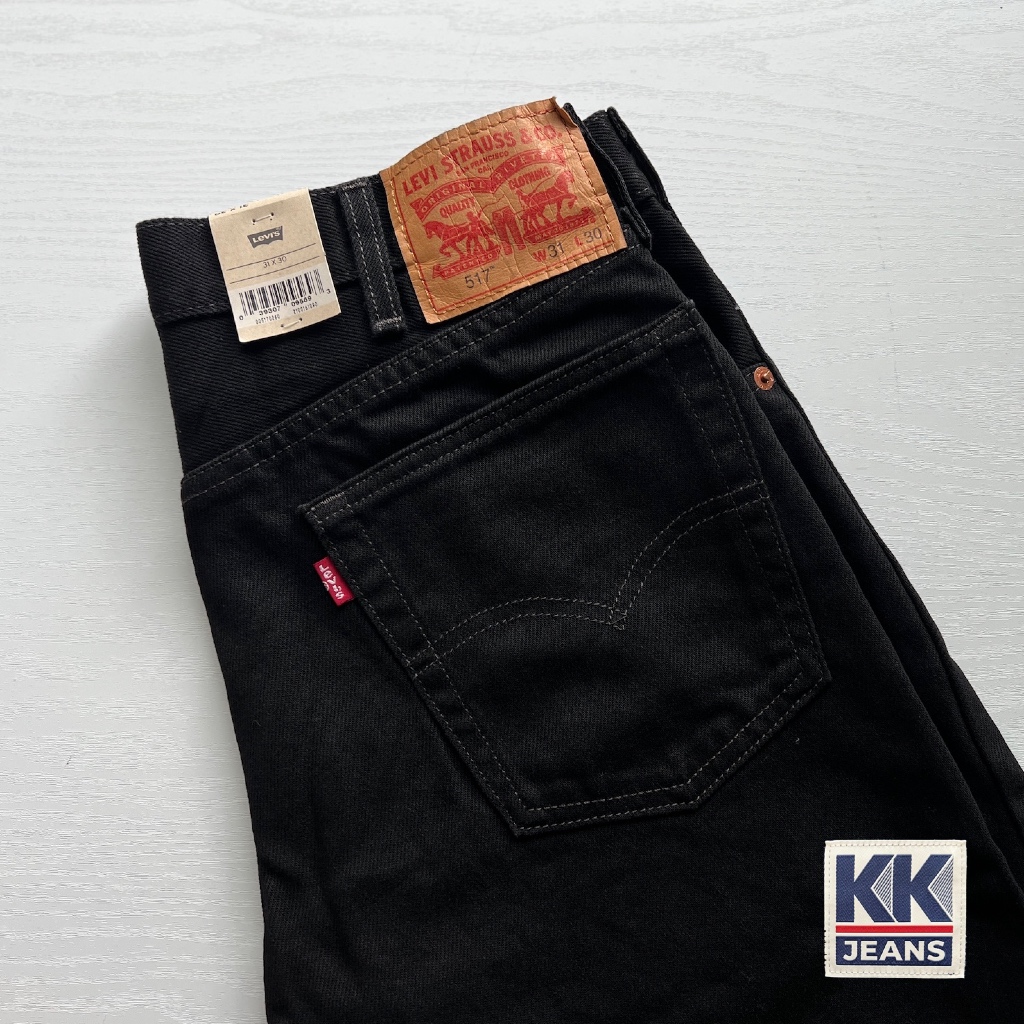 กางเกงยีนส์ Levi's 517 Bootcut SuperBlack สีดำ Made in Mexico/Egypt ของแท้ 100%