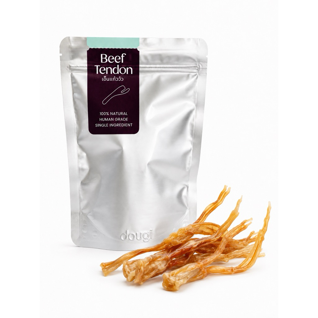 เอ็นแก้ววัวอบแห้ง beef tendon ขนมสำหรับสุนัข ขนมขัดฟัน วัตถุดิบจากธรรมชาติ