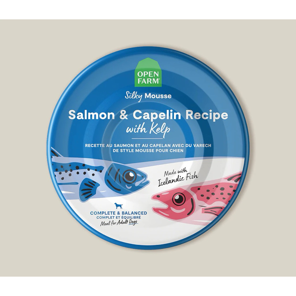 อาหารเปียกสำหรับสุนัข Open Farm Silky Mousse Wet Food สูตร Salmon & Capelin Recipe With Kelp ขนาด 19