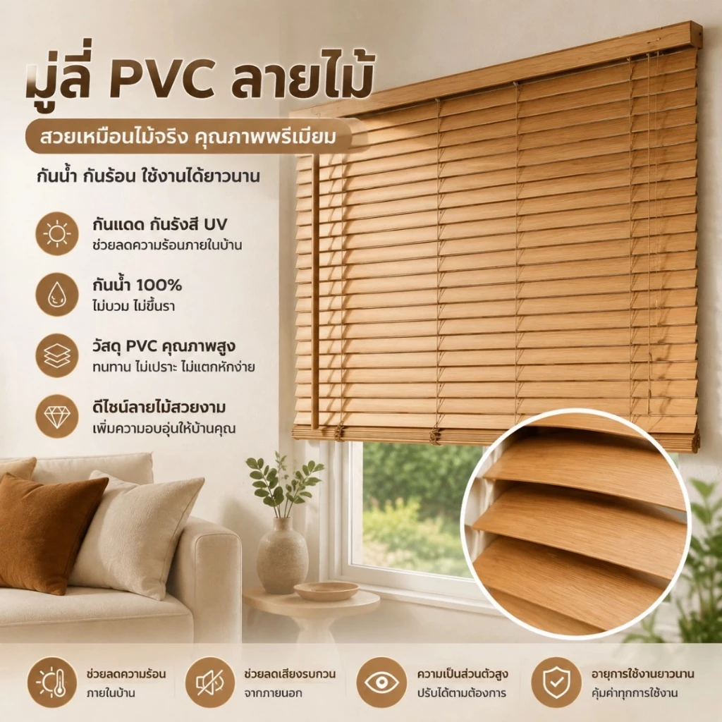[รวมอุปกรณ์เสริม] มู่ลี่หน้าต่าง ม่าน กันน้ำ กันสนิม ความกว้างใบมีด 25 มม ปรับได้ มีให้เลือก 4 กว้าง 2 สูง
