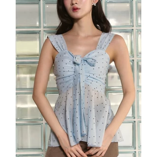 kokiji - Mabel Top (S-2XL) เสื้อรูดด้านหน้าผูกโบว์ เข้าหุ่นสวย