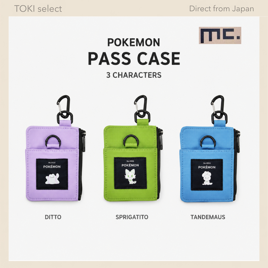Marimocraft Pokemon Pass Case Pouch with Carabiner Ditto Sprigatito Tandemaus Character Variation