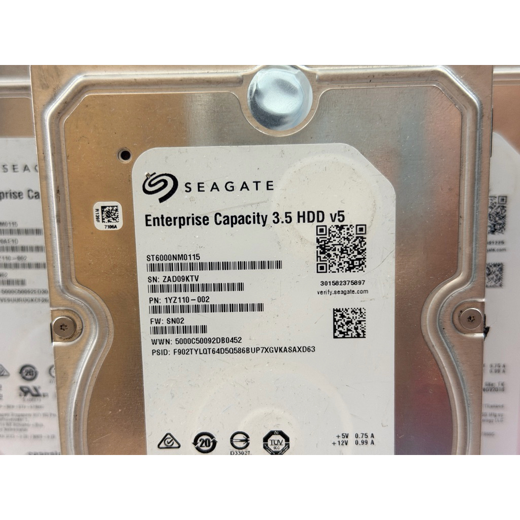 hdd pc 6 tb 6tb Seagate Exos 7E8 6TB 512E (ST6000NM0115) ตัวแรง ใช้งานปกติ  เขียว ทั้งลูก