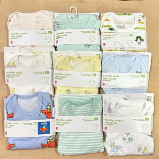 Uniqlo จั๊มสูทเด็ก ยูนิโคล่ ผ้ารู ผ้าตาข่าย Size 60-90 แขนสั้น/ยาว (ลายมาใหม่)