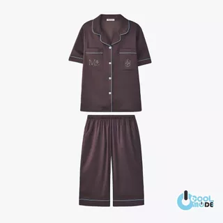 MUSLIN Timeless - Hot Fudge Silk Satin Pajamas [Basic collection]