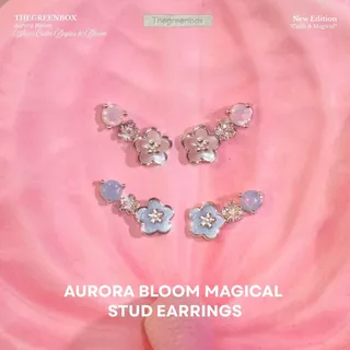 ต่างหู Aurora Bloom Magical Stud ก้านเงินแท้ S925 - The Green Box