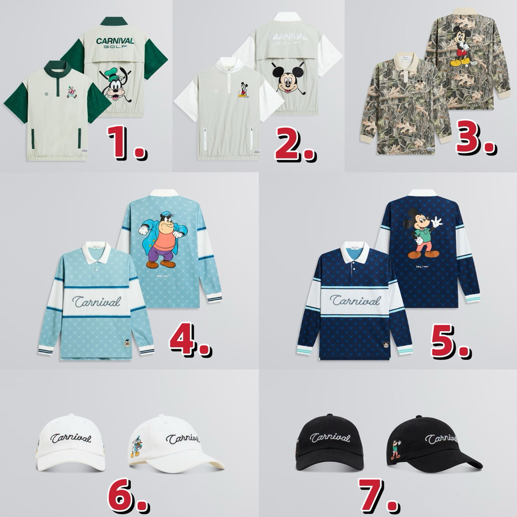 [ส่งด่วน กทม ใช้โค้ด30%ได้] เสื้อ Disney | Carnival Golf “NEVER OUTGROW PLAY” Collection Part. 2 มือ1 ลิขสิทธิ์แท้