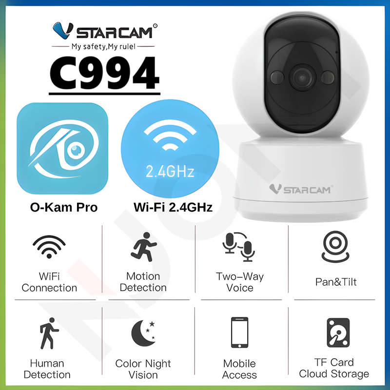 Vstarcam C994 กล้องวงจรปิดไร้สาย ความละเอียด 5MP รองรับไวไฟ 5Ghz พูดคุยโต้ตอบได้ ดูผ่านมือถือได้