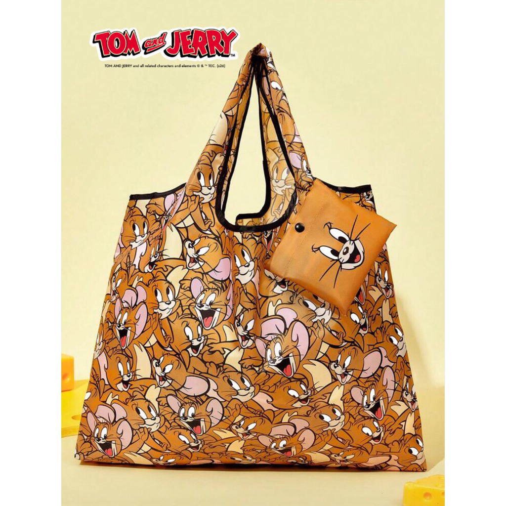 [พร้อมส่ง ] ถุงผ้าพับได้ Tom&Jerry % official licensed product