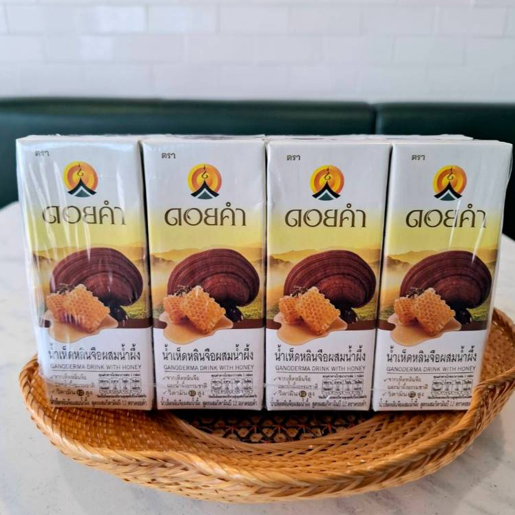 ดอยคำ น้ำเห็ดหลินจือผสมน้ำผึ้ง 200 มล. (แพ็ค 4กล่อง) EXP: 08/04/27