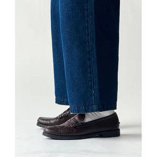BROWN BUTTONS EASY DENIM PANTS กางเกงผ้ายีนส์ฟอก ทรงกระบอก สีเข้ม