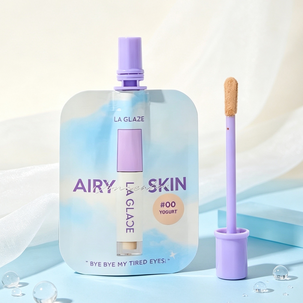 MINI AIRY SKIN CONCEALER LA GLACE | คอนซีลเลอร์ซองลากลาส เนื้อเซรั่ม บางเบาแต่ปกปิด แบบซองพกง่าย