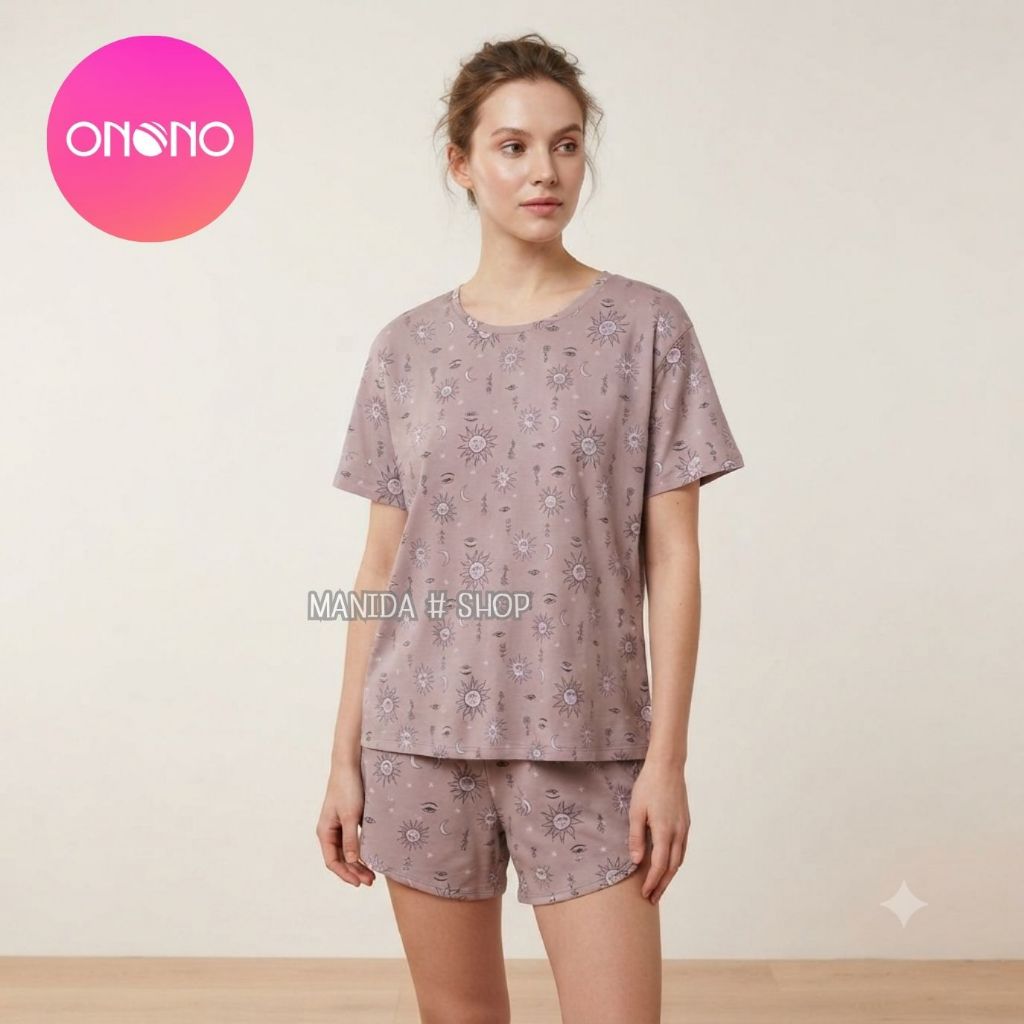 ONONO ชุดนอน รุ่น OC1040 ชุดนอนเสื้อ + กางเกงขาสั้น ใส่สบาย