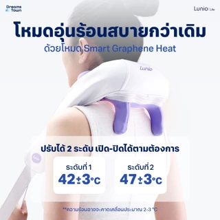 Lunio เครื่องนวดคอ บ่า ไหล่ แบบไร้สาย หัวนวด2ทิศทาง โหมดนวด3สไตล์ ทำความร้อนปรับได้2ระดับ รุ่น Neck & Shoulder Massager