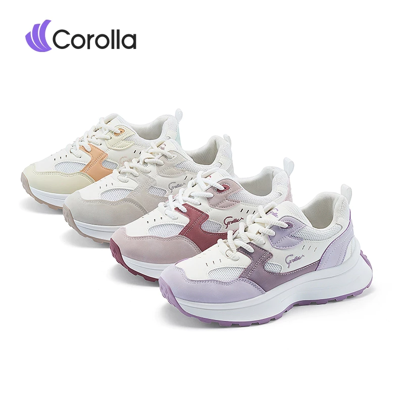 Corolla Colorblock Shoes รองเท้าผ้าใบผู้หญิง ใส่ออกกำลังกายได้ กันลื่น ทรงเสริมส้น ระบายอากาศได้ดี แนะนำเผื่อ 1 ไซส์