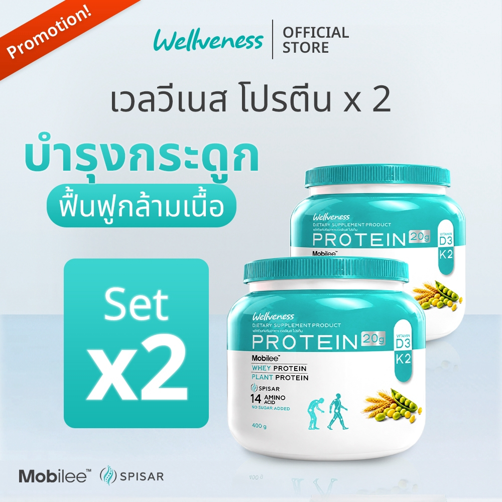 (โปร2กระปุก) Wellveness Protein - เวลโปรตีน