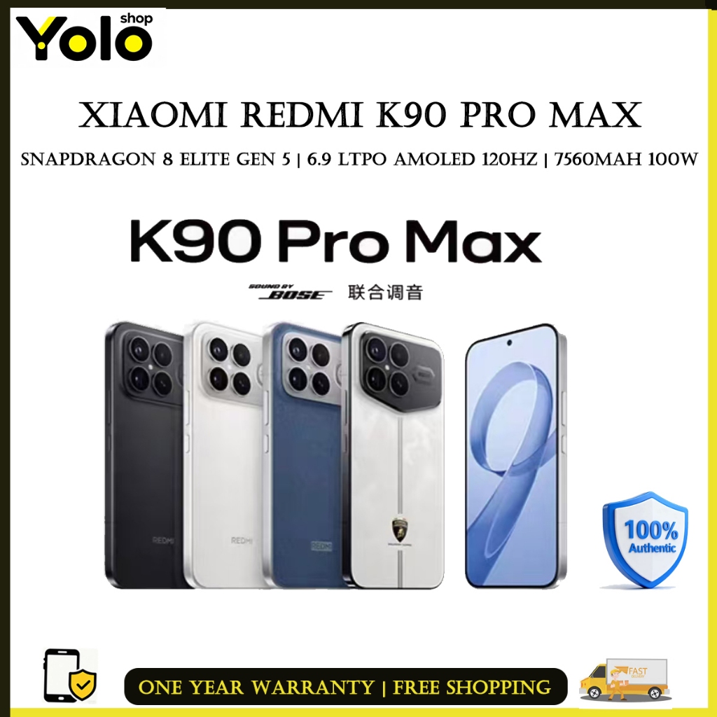 Redmi K90 Pro Max China Rom Snapdragon 8 Gen 5 Elite 6.9” OLED Scree 50MP+32MP Camera 100W 7560mAh B