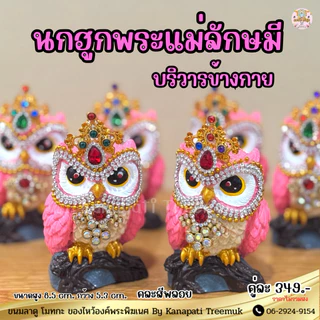 นกฮูกบริวารพระแม่ลักษมี นกฮูกสีชมพู ประดับพลอย #ถวายพระแม่ลักษมี 🕉🦉