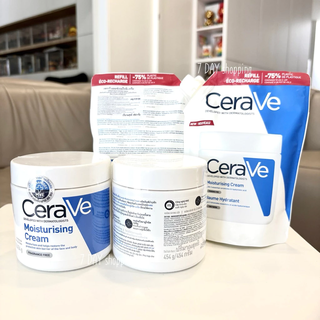 มีโค้ดลด30% แท้ฉลากไทยมีใบเสร็จ เซราวี CERAVE Moisturising Cream ครีมบำรุงผิวหน้าและผิวกาย 454g Cerave Cream