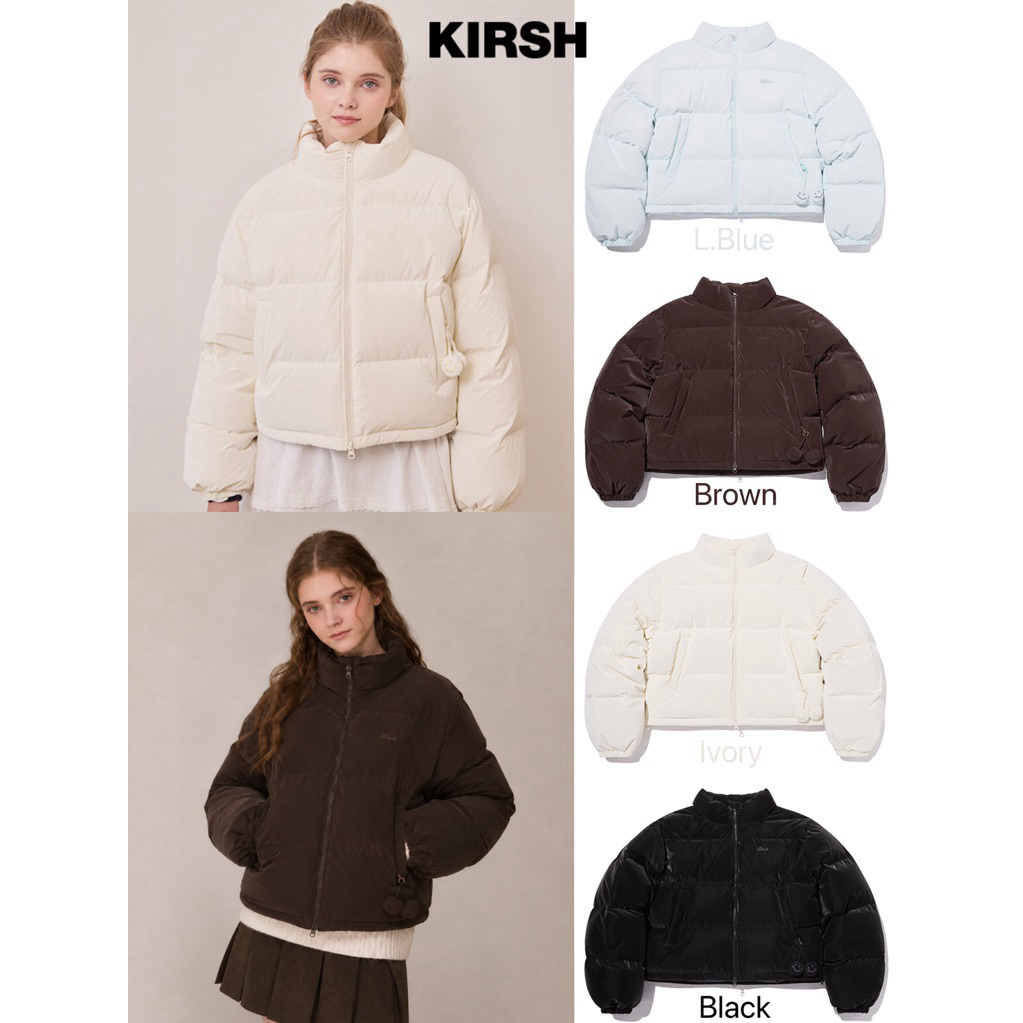 Kirsh (ลด50%) รุ่น Cherry Crop Puffer Down เสื้อกันหนาวขนเป็ดน่ารัก เสื้อกันหนาวติดลบ ของแท้จากช็อปเ