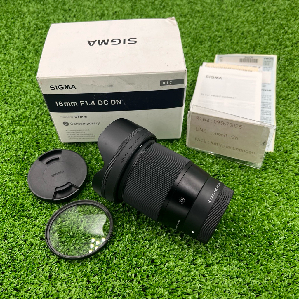 เลนส์ Sigma 16mm F1.4 DC DN สำหรับ Sony หมดประกัน สภาพสวย