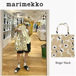 กระเป๋า Marimekko ของแท้ 100% พร้อมส่งในไทย! ! ราคาถูกที่สุด รีดได้ ถุงผ้าMarimekko Tote Bag กระเป๋าผ้า ขนาด 44x43cm