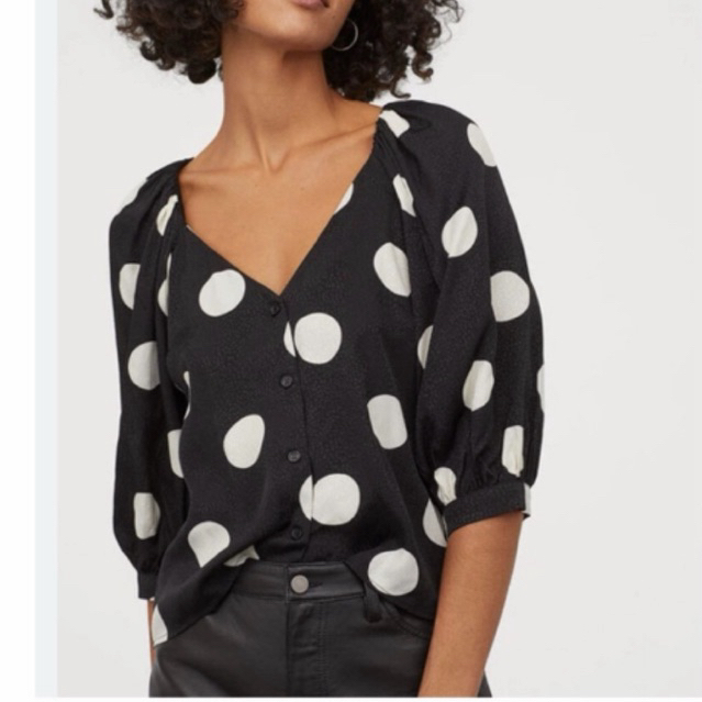 h&m polka dot crop top