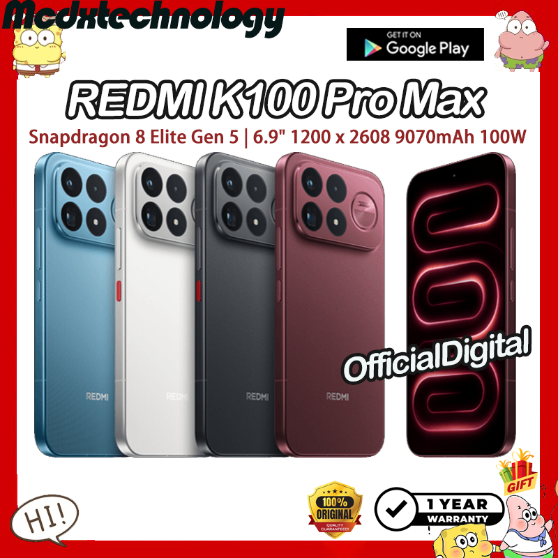 REDMI K100 Pro Max Snapdragon 8 Elite Gen 5 6.9" AMOLED 1200 x 2608 pixels 9070mAh 100W | สนับสนุน G
