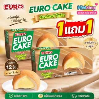 2 กล่อง ยูโร่ คัสตาร์ด เค้ก และ เค้กรสชาติต่างๆ 17 กรัม กล่องละ 12 ชิ้น