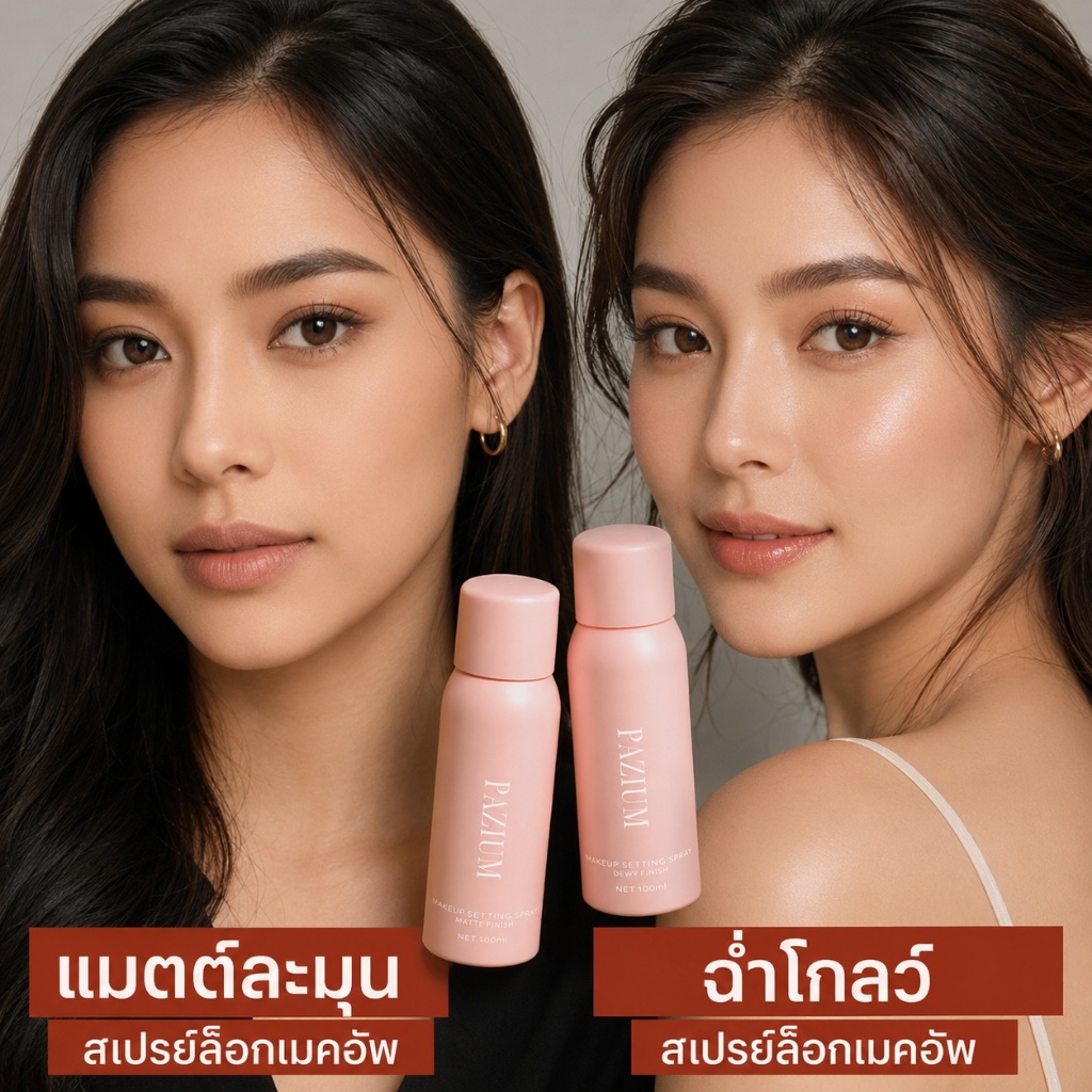 PAZIUM สเปรย์ล็อคเมคอัพ ควบคุมมัน กันน้ำ ติดทน ไม่แห้งตึง  100ML