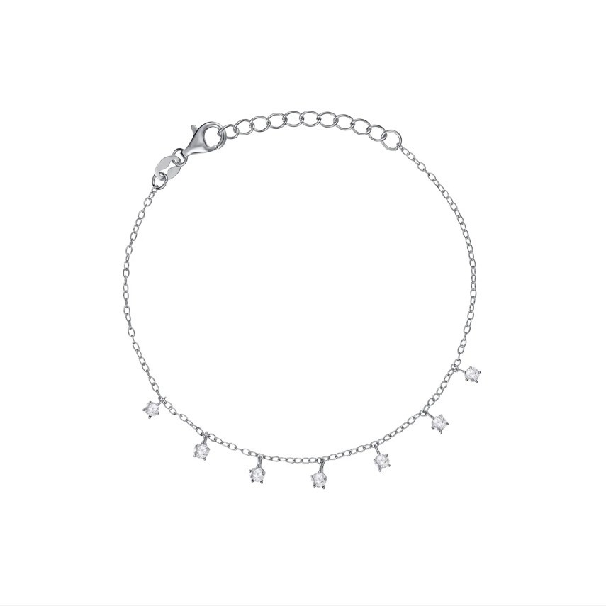 LA PETITE STORY 925 Silver Rhodium/ Yellow Gold Plated  CZ Bracelet 16+3CM Women Jewelry LPS05AWV67 
