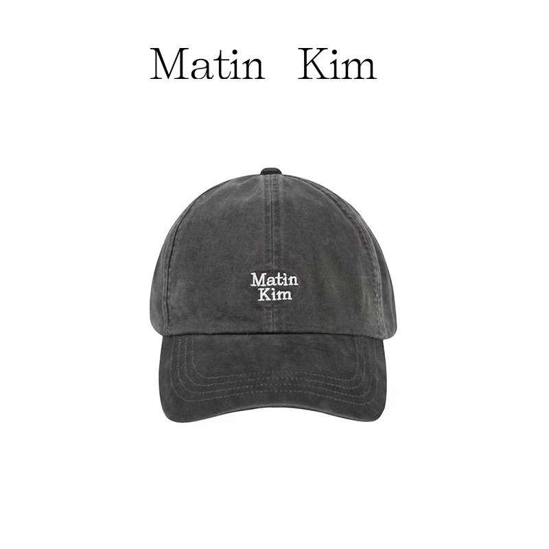 【Matin Kim】 NAVY EMBROIDERY CAP หมวกเบสบอลสีน้ำเงินปักตัวอักษร
