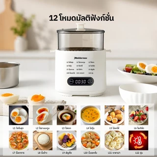 Mekitormax เครื่องต้มไข่มัลติฟังก์ชัน ต้มไข่ 6 ฟอง 12 โหมด ตั้งเวลาล่วงหน้า 24 ชม. หน้าจอสัมผัส CD02