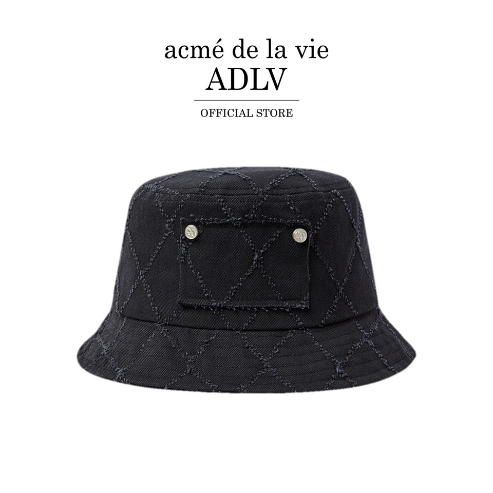 ADLV [acme de la vie] หมวก รุ่น Diamond Washing Bucket Hat Black (50011SDMCAU_U5BKXX)