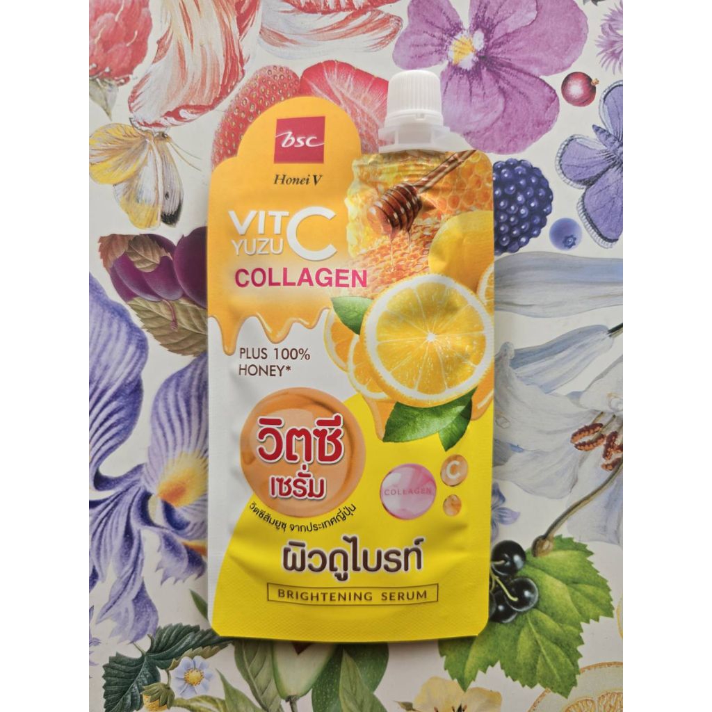 BSC Honei V VitC Yuzu Collagen Brightening Serum 50g. เซรั่มปรับผิวใสพร้อมเติมคอลลาเจน