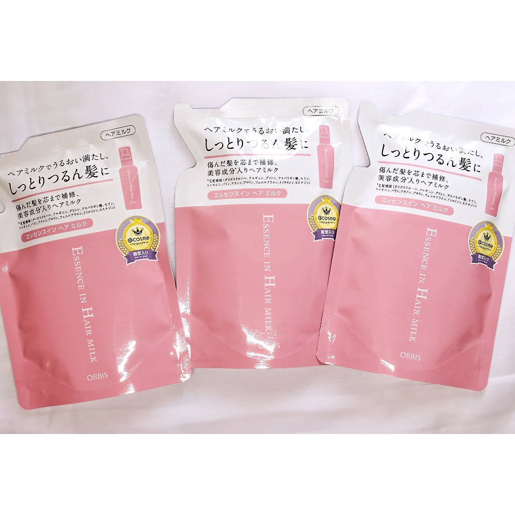 【Direct from Japan】Orbis essence in hair milk 140g, Three refill packs.