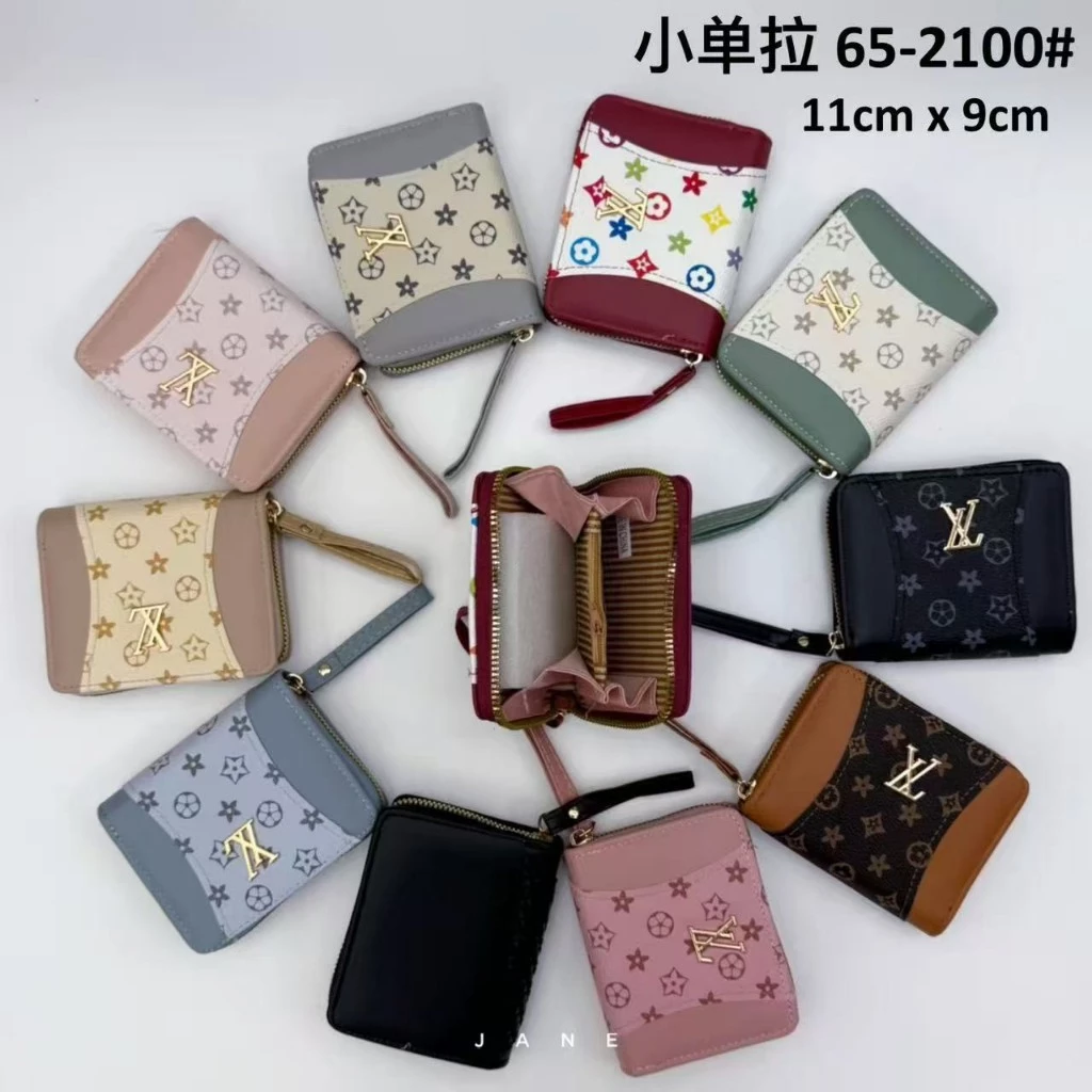 0647#กระเป๋าสตางค์ผู้หญิงใบสั้น ราคาถูก25฿ ใส่แบงค์ใส่เหรียญ ช่องชิป1ช่อง หนังPU