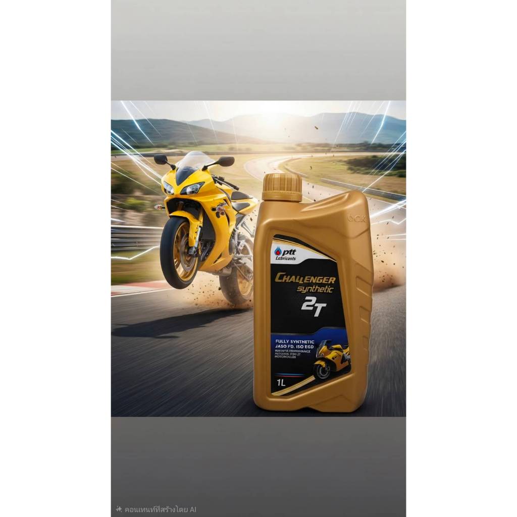 น้ำมันออโต้ลูป 2T CHALLENGER SYNTHETIC ปริมาณ 1 ลิตร ปตท.