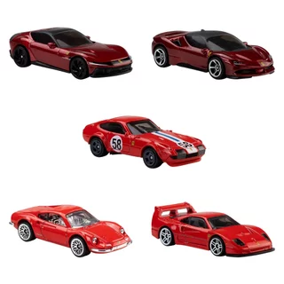 Hot Wheels 5 Car Pack Ferrari รถฮอตวีลส์ เฟอรารี่ แพ็ก 5 คัน (JLN12)