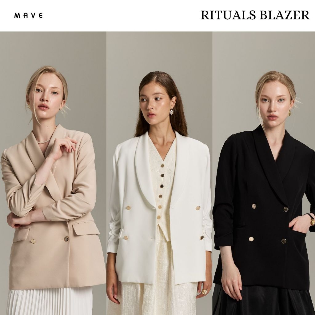 MAVE เสื้อ รุ่น Rituals Blazer สี Beige,White,Black
